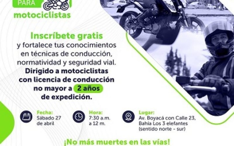 27 DE ABRIL CURSO GRATUITO PARA MOTOCICLISTAS